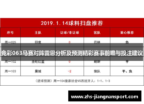竞彩063马赛对阵雷恩分析及预测精彩赛事前瞻与投注建议
